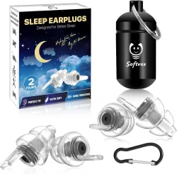 Bouchons D'Oreilles Réutilisables 35 DB – Anti-Bruit Sommeil, Travail, Voyage, Concerts – 8 Embouts 4 Tailles XS/S/M/L